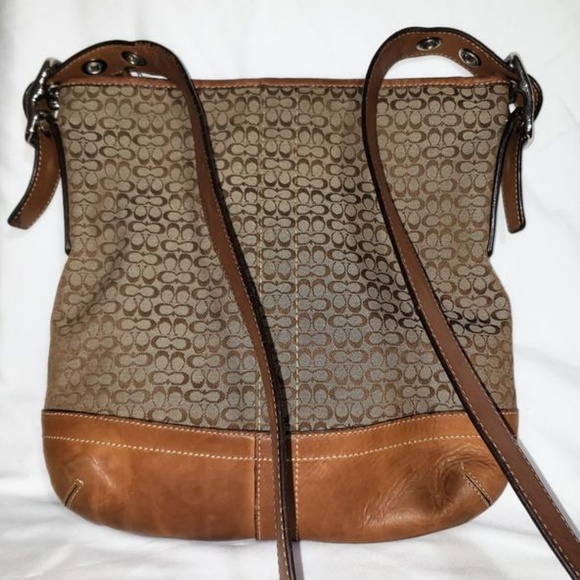 Coach Slim Brown Canvas Crossbody Bag H0685-F10417 - Picture 2 of 5